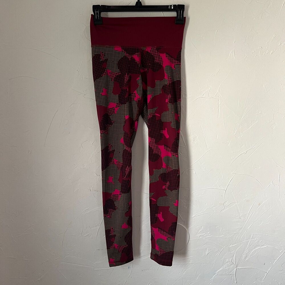 Adidas Stella McCartney Believe This Leggings Womens XS Red Pink Camo Athleisure
